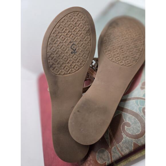 Tory Burch Mini Miller Sandal Size 7 M Brown Leather - Picture 6 of 6